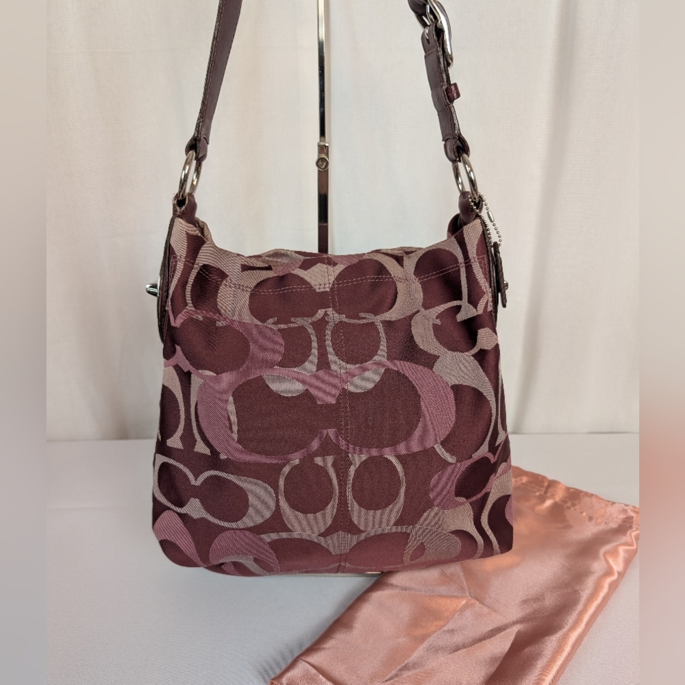 Coach Burgundy and Pink Shoulder Bag - Picture 2 of 16